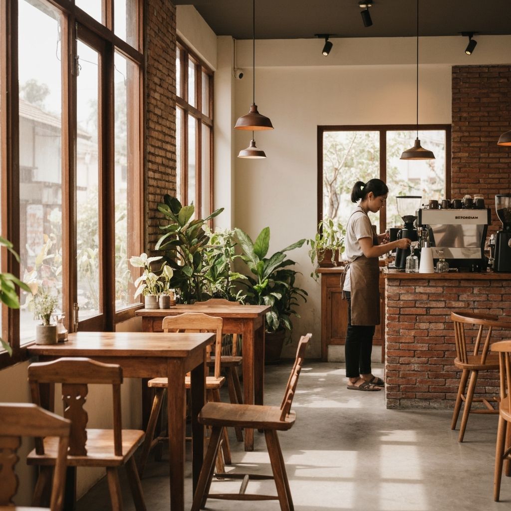 Cozy coffee shop ambiance